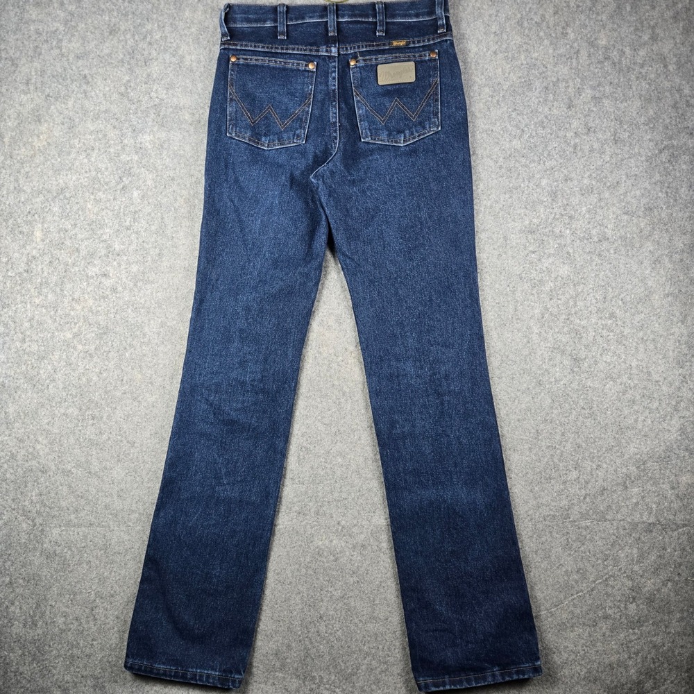 Wrangler 936DSD Slim Fit Jeans Mens 29x34 Dark Wash Cowboy Cut Rigid Denim Denim